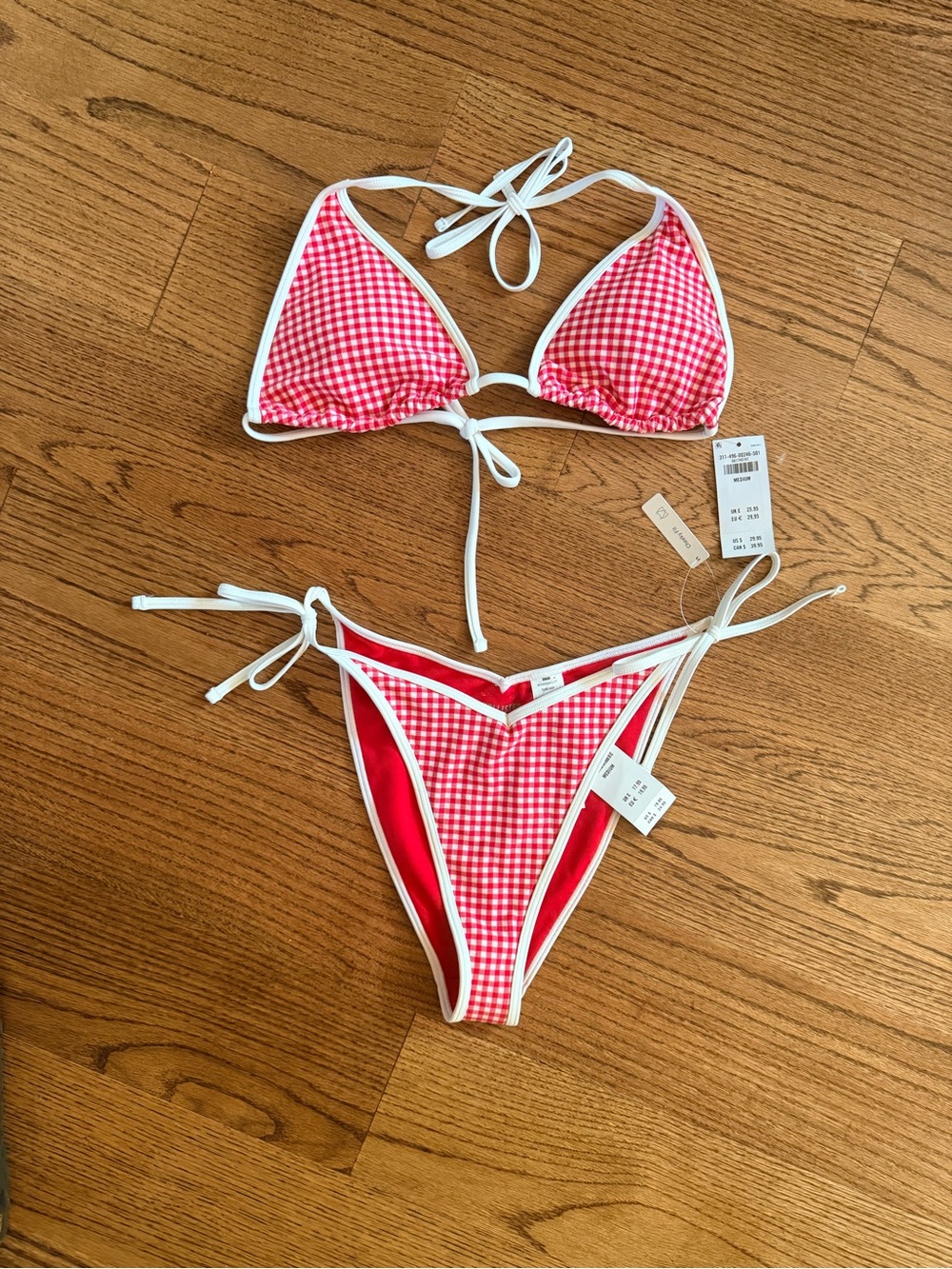 Hollister red gingham bikini
